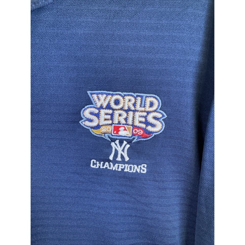 New York Yankees 2009 World Series Champions Antigua Polo Shirt Men's Large Blue - Picture 4 of 14